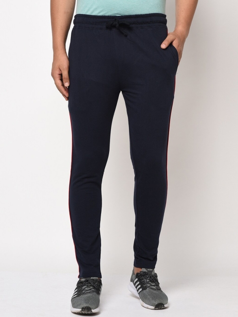 

ELEGANCE Men Navy Blue Solid Straight-Fit Track Pants