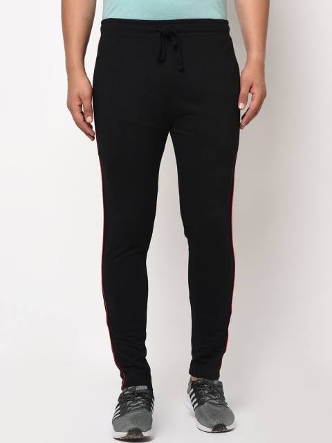 

ELEGANCE Men Black Solid Straight-Fit Track Pants