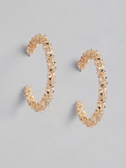 

justpeachy Gold-Plated Circular Half Hoop Earrings