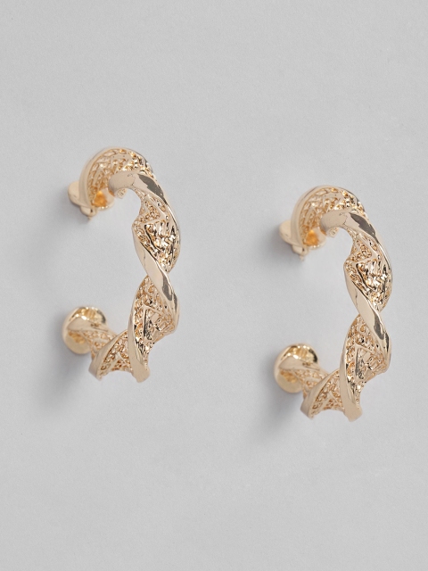 

justpeachy Gold-Plated Circular Half Hoop Earrings