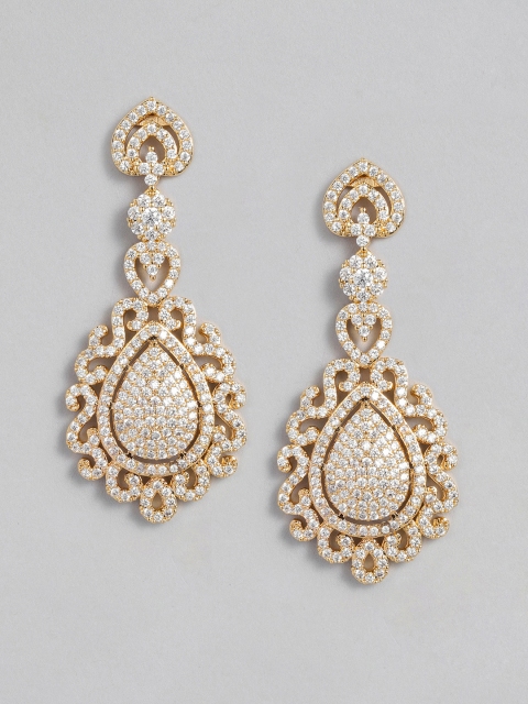 

justpeachy Gold-Toned Contemporary Drop Earrings