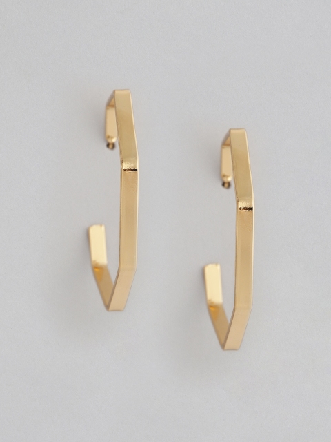

justpeachy Gold-Plated Contemporary Half Hoop Earrings
