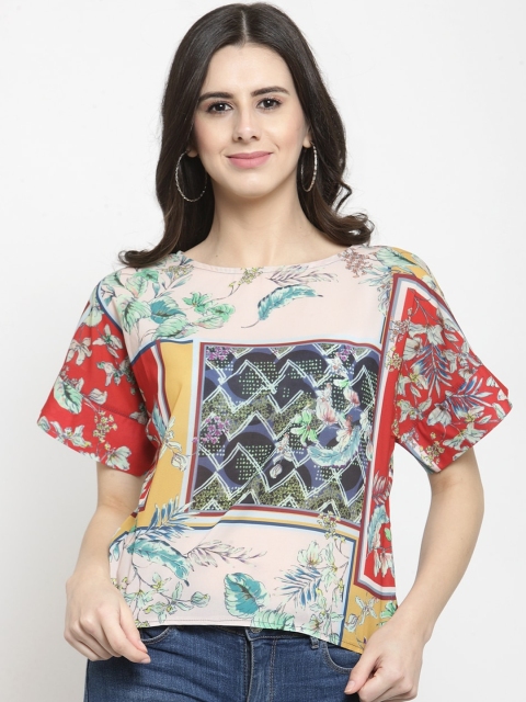 

Global Republic Women Multicoloured Floral Printed Boxy Top, Multi