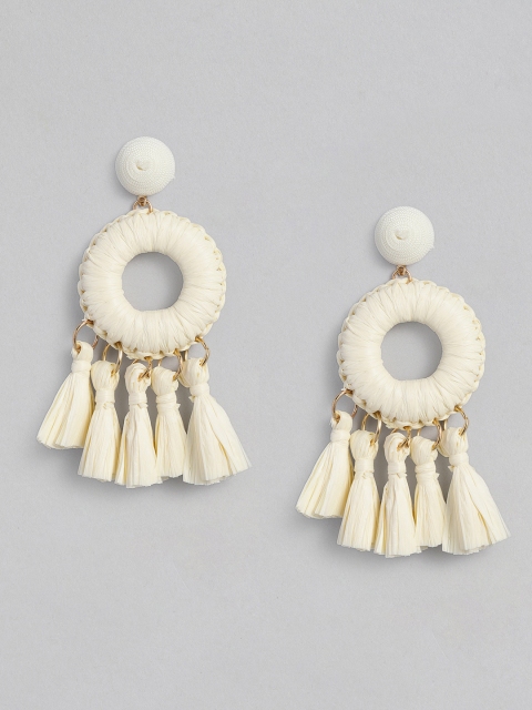 

justpeachy White Contemporary Drop Earrings