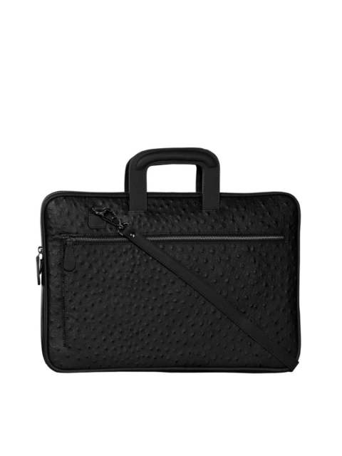 

SCHARF Unisex Black 15.6 Inch Textured Leather Laptop Bag
