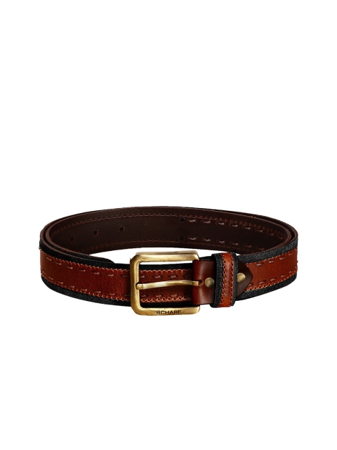 

SCHARF Men Brown & Black Leather Solid Belt