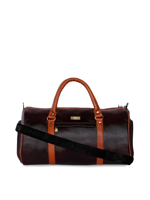 

SCHARF Men Brown Solid Max Drift Genuine Leather Duffle Cum Gym Bag