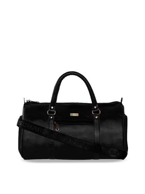 

SCHARF Men Black Solid Solid Max Drift Genuine Leather Duffle Cum Gym Bag