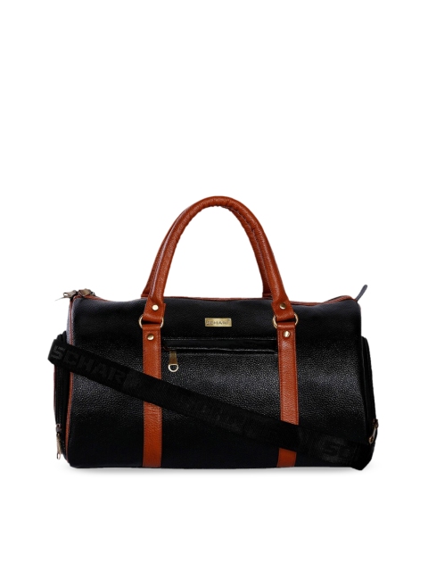 

SCHARF Men Black Solid Max Drift Genuine Leather Duffle Bag