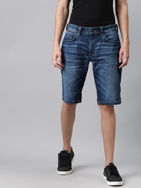 

Tommy Hilfiger Men Blue Solid Regular Fit Denim Shorts