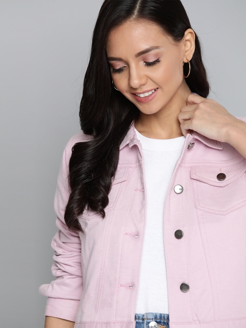 

Mast & Harbour Women Pink Solid Cotton Tailored Jacket