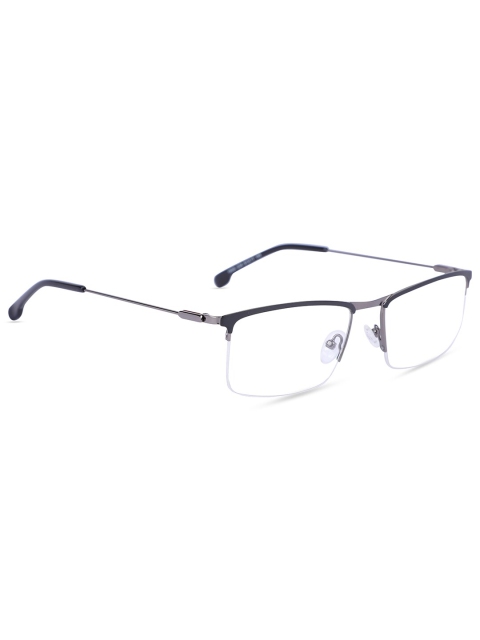 

MARC LOUIS Unisex Black & Gunmetal-Toned Solid Half Rim Rectangle Frames 190G C04 51 FR