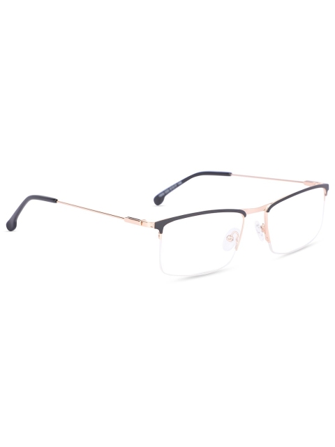 

MARC LOUIS Men Black & Rose Gold-Toned Solid Half Rim Rectangle Frames 190G C03 51 FR