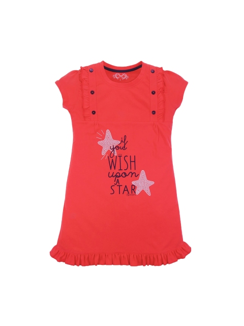 

FEMEA Girls Red Printed Nightdress