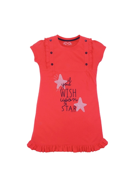 

FEMEA Girls Red Printed Nightdress
