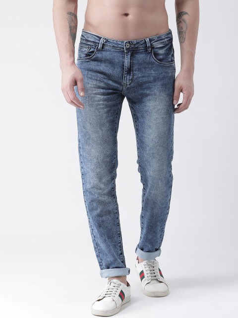 

Rex Straut Jeans Men Blue Tapered Fit Mid-Rise Clean Look Stretchable Jeans