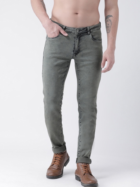 

Rex Straut Jeans Men Grey Tapered Fit Mid-Rise Clean Look Stretchable Jeans