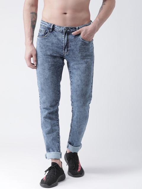 

Rex Straut Jeans Men Blue Tapered Fit Mid-Rise Clean Look Stretchable Jeans