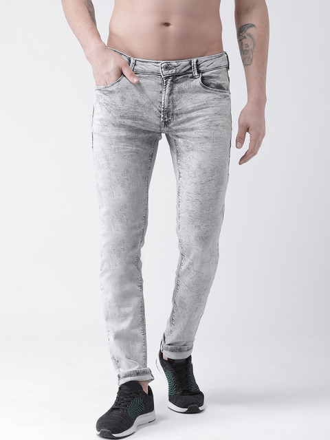 

Rex Straut Jeans Men Grey Tapered Fit Mid-Rise Clean Look Stretchable Jeans