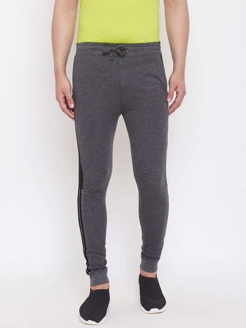

GRITSTONES Men Grey Solid Slim-Fit Joggers