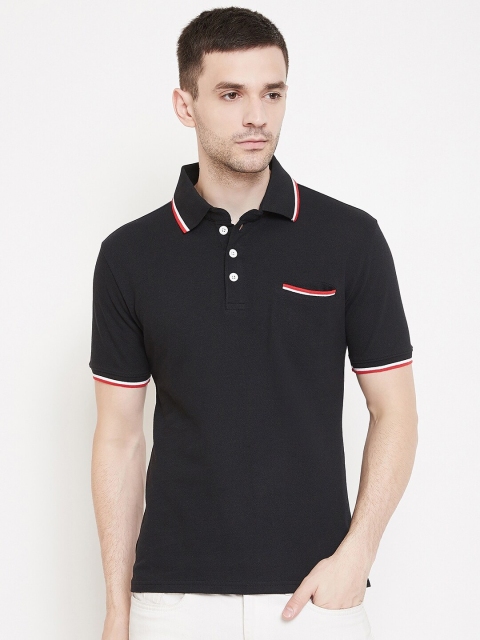 

GRITSTONES Men Black Solid Polo Collar T-shirt