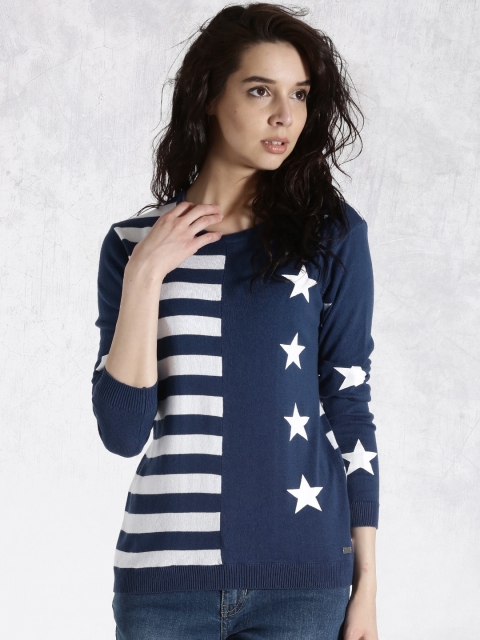 

Roadster Blue & White Striped Sweater