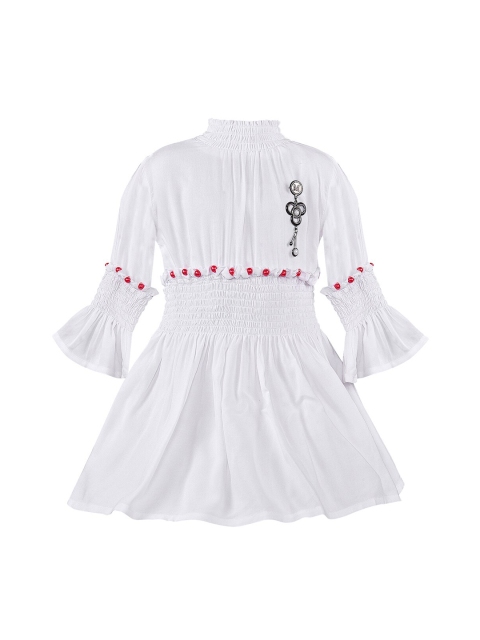 

Wish Karo Girls White Solid Fit and Flare Dress