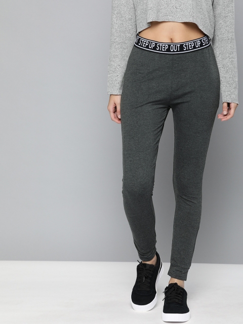 

Harvard Women Charcoal Grey Straight Fit Solid Joggers