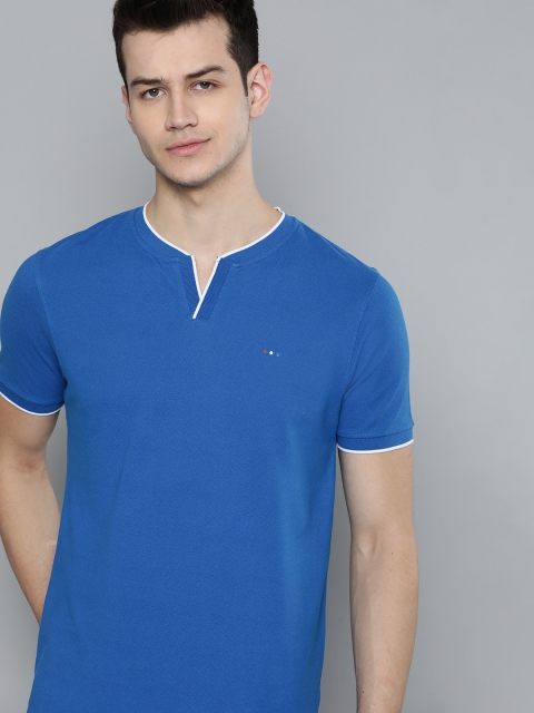 

Harvard Men Blue Solid Odor Control T-shirt