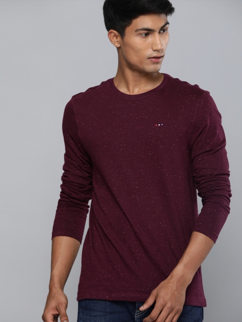 

Harvard Men Burgundy Solid Round Neck T-shirt