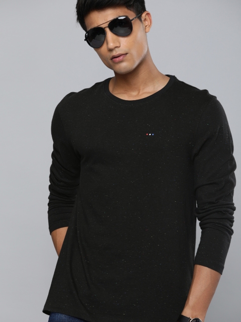 

Harvard Men Black Solid Round Neck Pure Cotton T-shirt