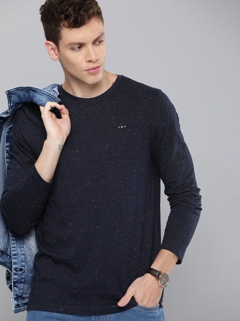 

Harvard Men Navy Blue Solid Round Neck Pure Cotton T-shirt