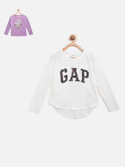 

GAP Girls Set of 2 Long Sleeve T-Shirts, Purple