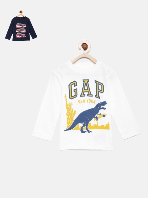 

GAP Boys Set of 2 Long Sleeve T-shirts, Off white