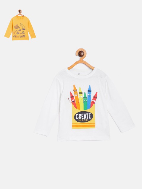 

GAP Boys Set of 2 Graphic Long Sleeve T-shirt, White