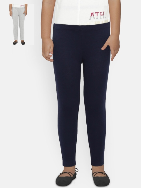 

GAP Girls Pack of 2 Solid Leggings in Stretch Jersey, Navy blue