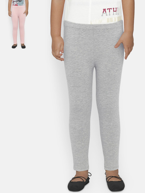 

GAP Girls Pack of 2 Solid Leggings in Stretch Jersey, Grey