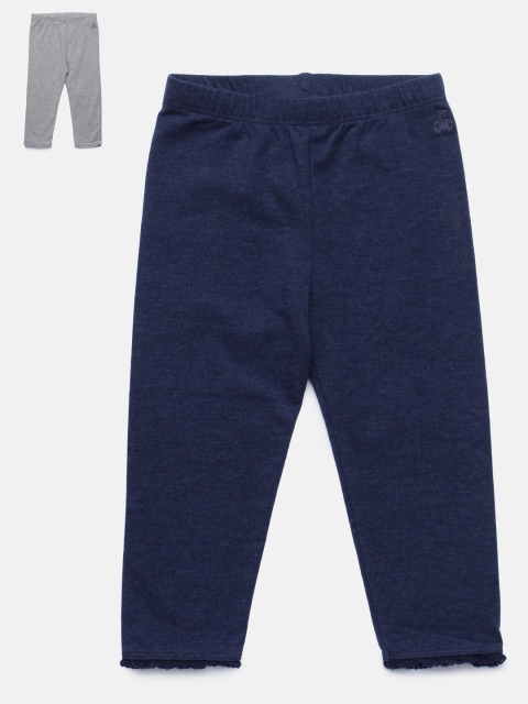 

GAP Girls Pack of 2 Lace-Trim Leggings, Navy blue