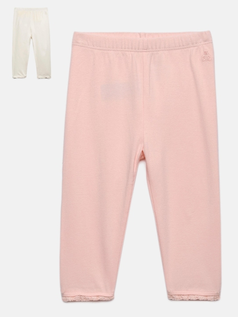 

GAP Girls Pack of 2 Lace-Trim Leggings, White