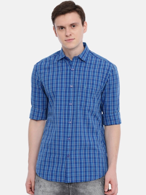 

Classic Polo Men Blue Tailored Fit Checked Casual Shirt