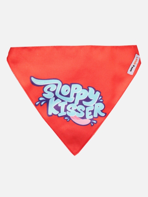 

LANA PAWS Orange Sloppy Kisser Print Dog Bandana Scarf
