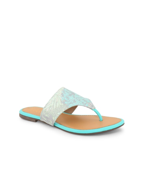 

Siendo Desi Women Blue & Grey Woven Design Open Toe Flats