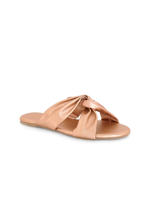

Siendo Desi Women Rose Gold-Toned Solid Open Toe Flats