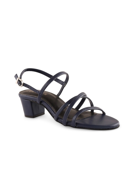 

Siendo Desi Women Navy Blue Solid Strappy Block Heels