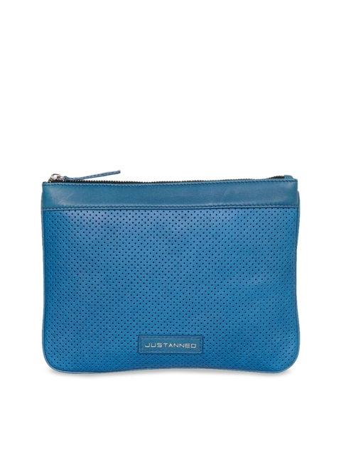 

Justanned Blue Textured Leather Travel Pouch