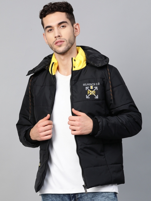 

Fort Collins Men Black Solid Lightweight Hooded Padded Jacket