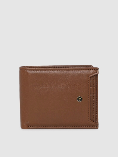 

Van Heusen Men Tan-Brown Solid Leather Two Fold Wallet