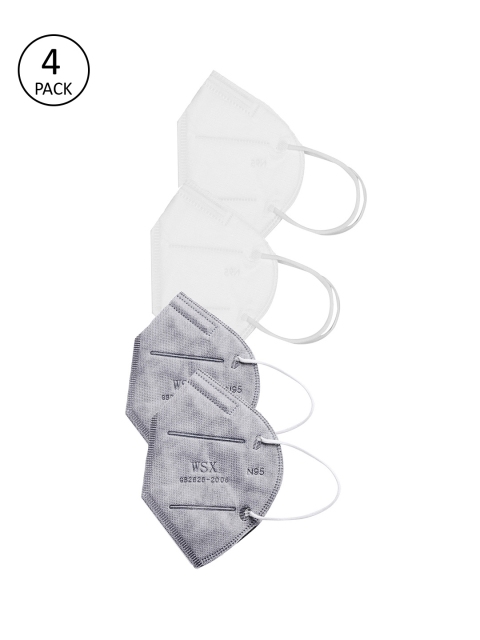 

Bene Kleed Unisex 4 Pcs 5 Ply Reusable N95 Masks, White