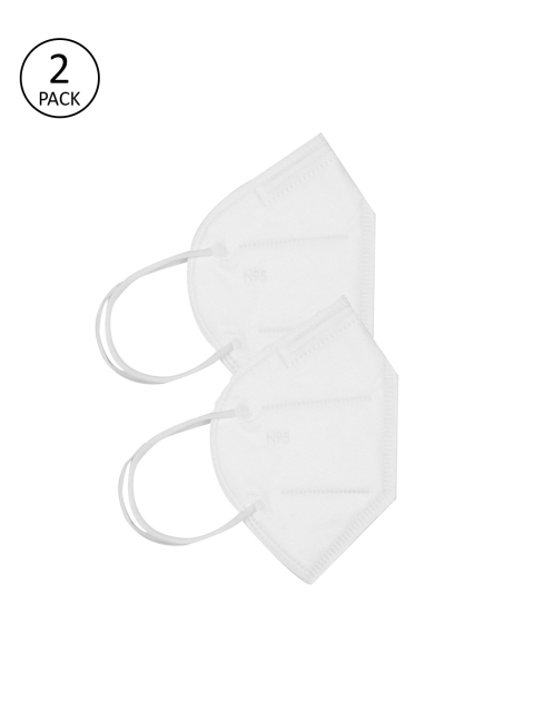 

Bene Kleed Adults Pack Of 2 White Solid 5-Ply Reusable N95 Masks