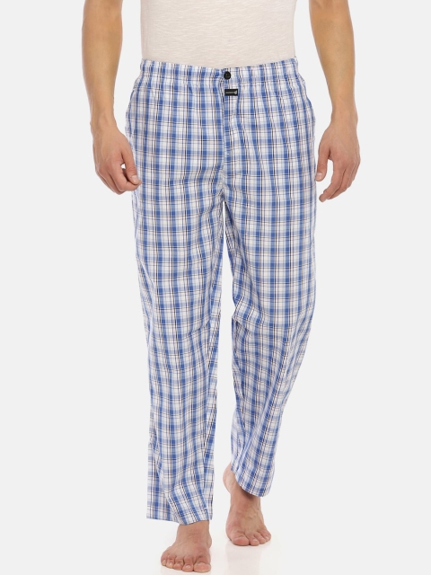 

Macroman M-Series Men Blue & White Checked Lounge Pants